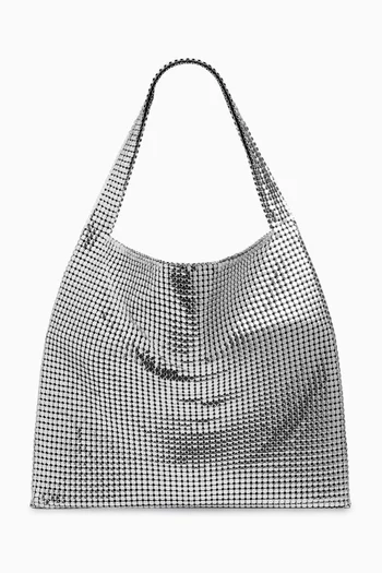 Small Cabas Tote Bag in Metallic-mesh