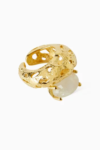 Mayge Moonstone Ring in 18kt Gold-plated Metal