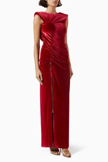 Juniper Draped Maxi Dress in Velvet