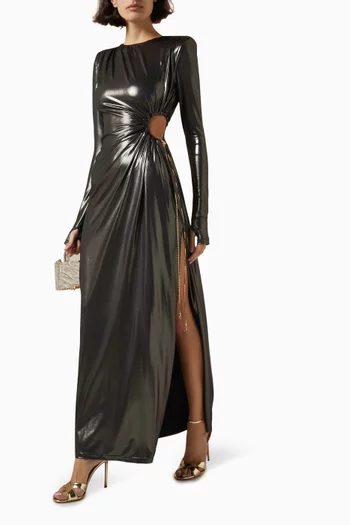 Octavia Wet-look Maxi Dress