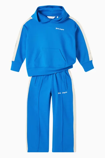 Logo Print Striped Sweatpants in Cotton
