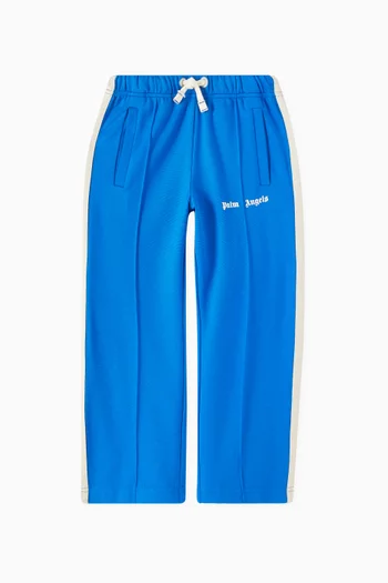 Logo Print Striped Sweatpants in Cotton