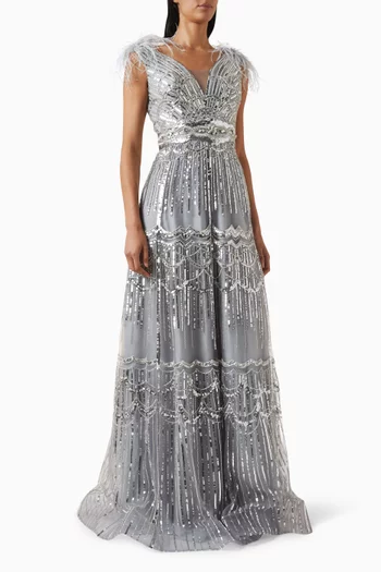 Embellished Gown in Tulle