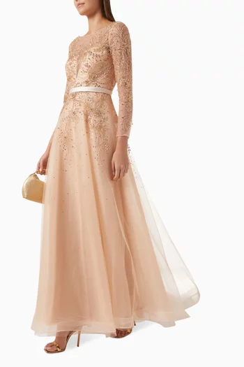 Embellished Gown in Tulle
