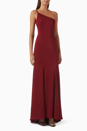 One-shoulder Gown in Jersey