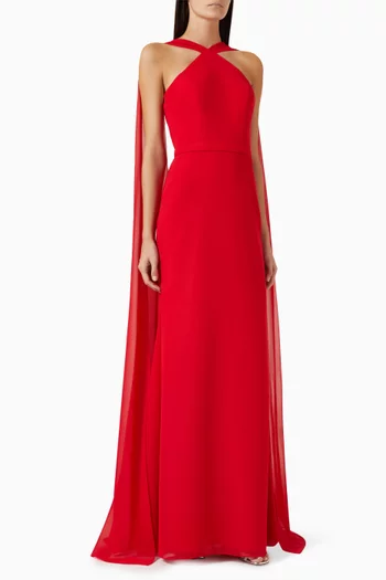 Cape Gown in Crepe