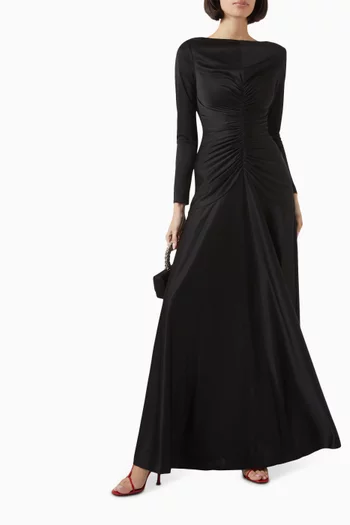 Thea Ruched Gown in Satin