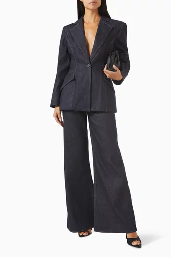 Ezra Wide-leg Pants in Denim