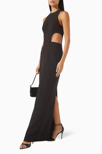 Naomi Halter Cut-out Gown in Stretch Cady