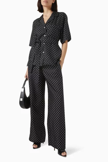 Spot-print Pyjama Pants in Silk Twill