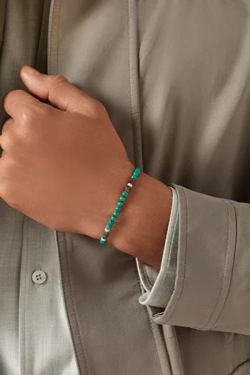 Malachite Stone Bracelet in Sterling Silver