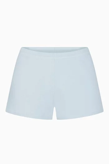 Loose Shorts in Cotton Rib