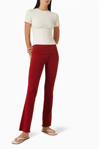 بنطال بحافة مطوية قطن جيرسيه