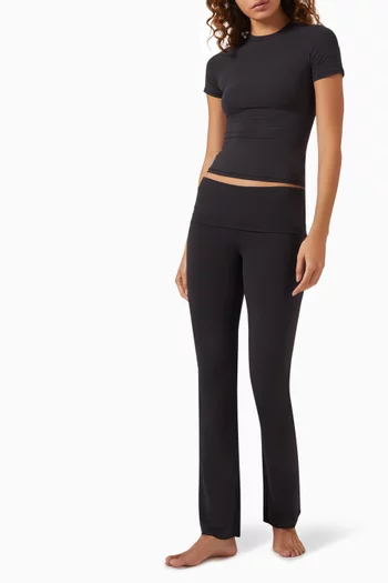 Foldover Pants in Cotton Jersey