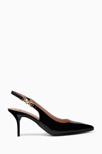 Love Chain-strap 70 Slingback Pumps in Patent Leather