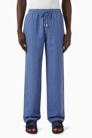 Relaxed Drawstring Pants in Linen
