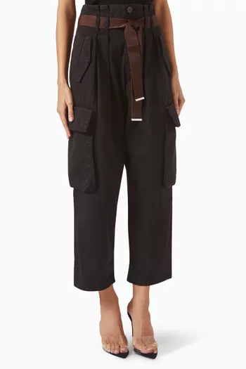 Ronfare Cropped Cargo Pants in Cotton