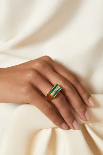x Purse n Boots Panini Malachite Ring in Gold-plated Brass