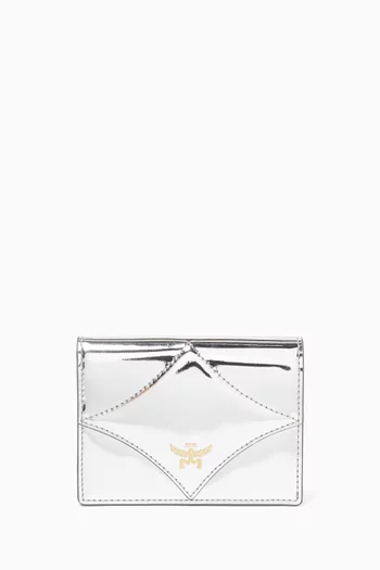 Diamond Snap Wallet in Metallic Calf Leather