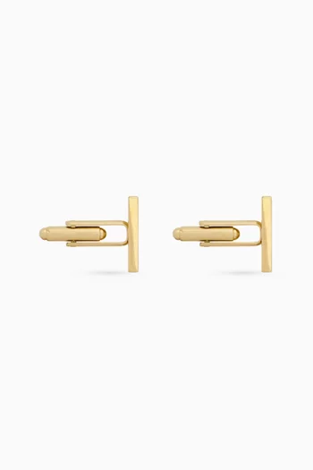 Rectangular Cufflinks in Gold-tone Brass