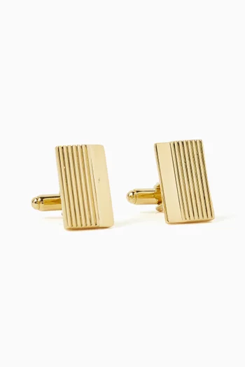 Rectangular Cufflinks in Gold-tone Brass