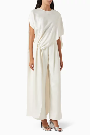 Aysha Draped Long Top in Satin