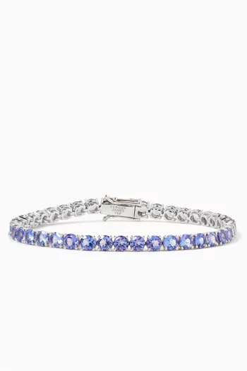 Tanzanite Tennis Bracelet in 18kt White Gold