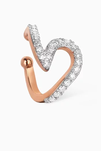 Ripple Single Ear Cuff in 18kt Rose Gold