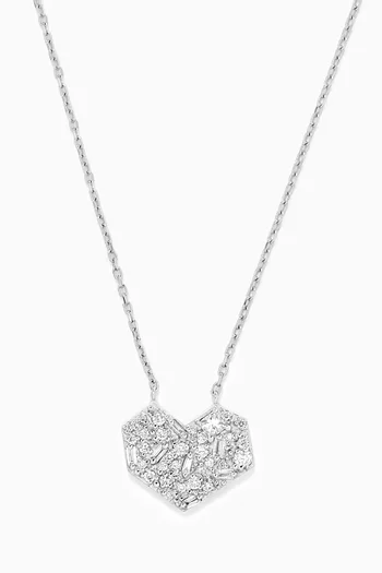 Cherish Diamond Heart Necklace in 18kt White Gold