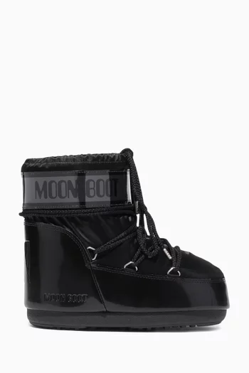 Icon Low Glance Boots in Satin