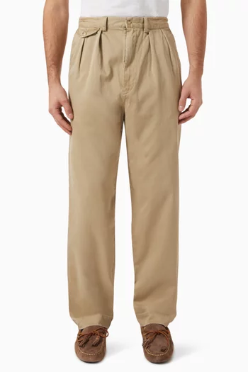 Withman Pleated Chino Pants in Twill