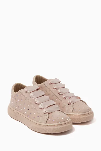 Crystal-embellished Sneakers in Suede