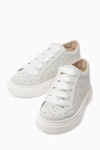 Crystal-embellished Sneakers in Suede