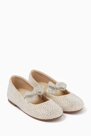 Crystal-embellished Ballerina Flats