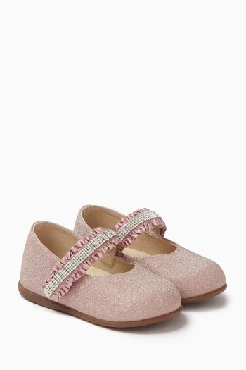 Crystal-embellished Ballerina Flats