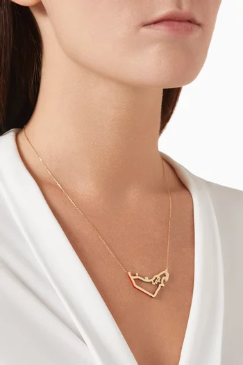 Hobb Enamel UAE Map Necklace in 18kt Gold