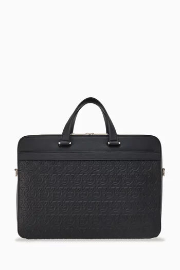 Gancini Business Bag in Embossed Leather