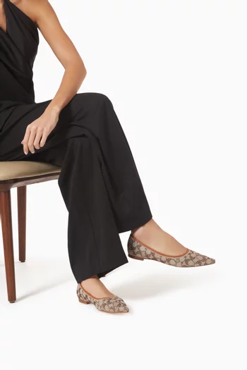 Daphne Flats in Crystal Signature Jacquard