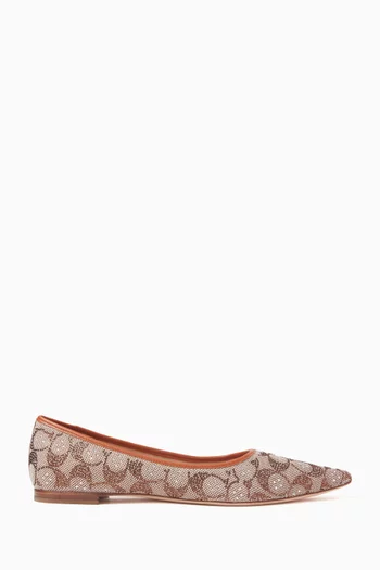 Daphne Flats in Crystal Signature Jacquard