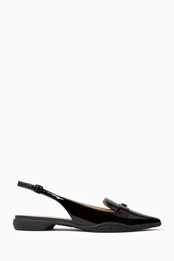 Carrie Skimmer Slingback Mules in Patent Leather