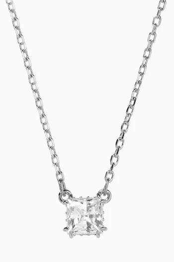 Stilla Square-cut Pendant Necklace in Rhodium-plated Metal