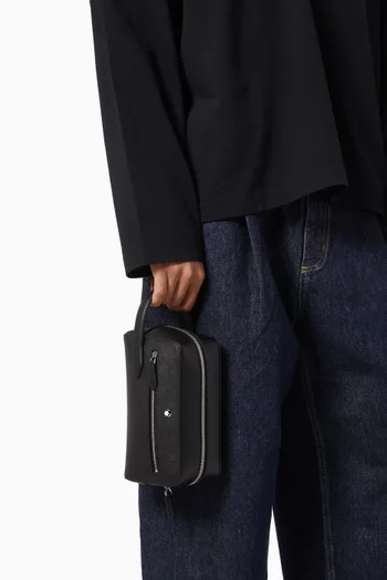 Sartorial Wash Bag in Saffiano-print Leather