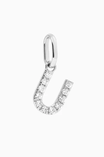 Letter 'B' Tennis Necklace Diamond Pendant in 18kt White Gold