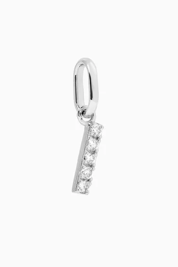 Letter 'B' Tennis Necklace Diamond Pendant in 18kt White Gold