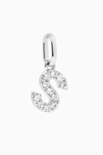 Letter 'B' Tennis Necklace Diamond Pendant in 18kt White Gold