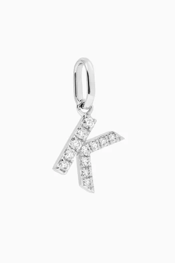 Letter 'B' Tennis Necklace Diamond Pendant in 18kt White Gold