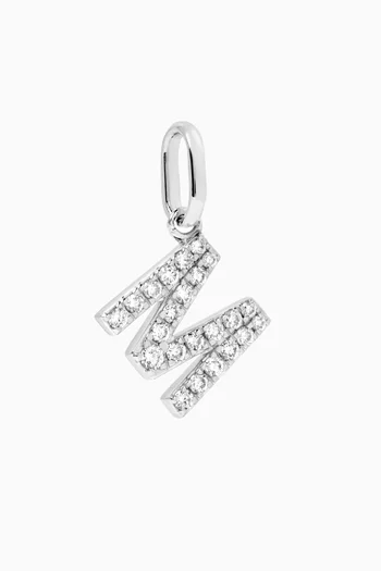 Letter 'B' Tennis Necklace Diamond Pendant in 18kt White Gold