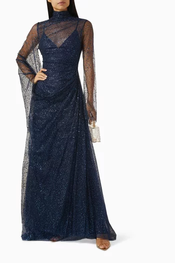 Beaute Indomptable Glittered Maxi Dress in Tulle