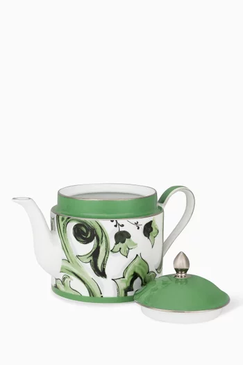 Maiolica Verde Tea Pot in Porcelain