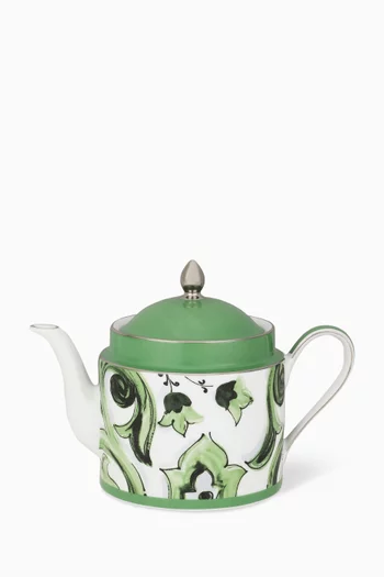 Maiolica Verde Tea Pot in Porcelain